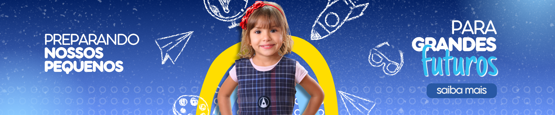 Azul e Amarelo Moderno Ensino Médio Banner para Mercado Shops (2)